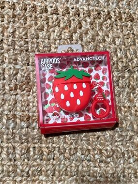 Strawberry AirPods Pro Case with Charm - Red & Green